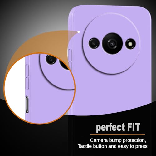 Image of Back Cover for Mi Redmi A3 4G / Poco C61 4G | Full Camera Protection | Premium Liquid Silicon Case | Flexible Bumper Case for Mi Redmi A3 4G / Poco C61 4G (Purple)