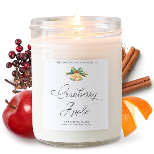 Soy Wax Scented Candle - Cranberry Apple Scent with Gift-Ready