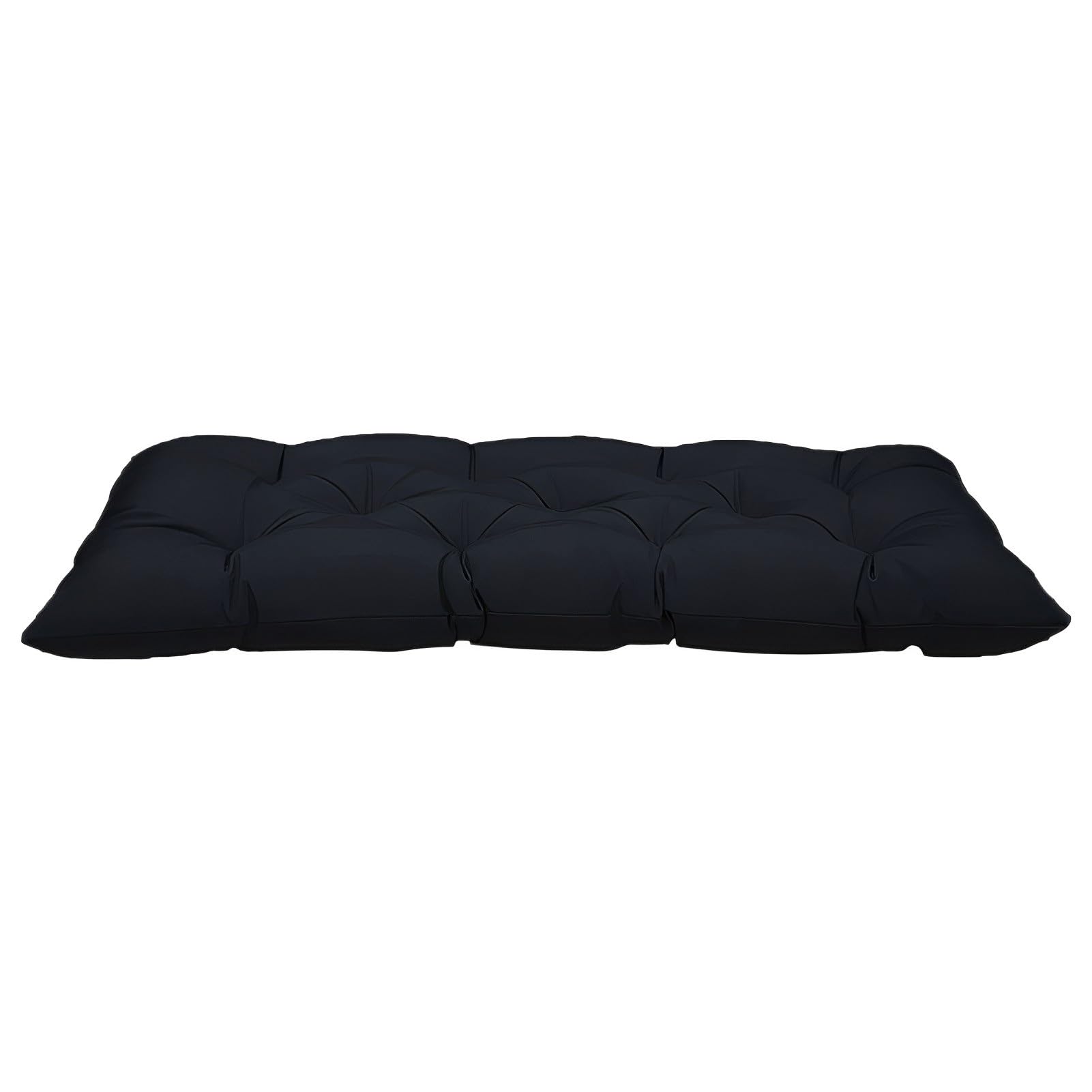 Coussin de banc de jardin imperméable noir de 150 x 50 cm pour balancelle 2 ou 3 places