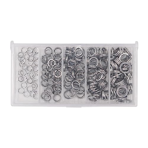 VOANZO 200PCS Fishing Double Split Rings Kit High Duty Stainless Steel Split Ring Set Fishing Lures Connectors Double Loops - Image 4