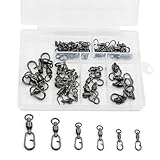 9KM DWLIFE Fishing Swivels & Snaps 50pcs & Quick Change SnapsHigh Strength Snap Swivels Stainless Ball Bearing Fishing Swivels Freshwater/Freshwater