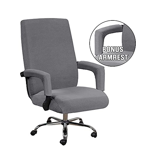 Bestenrose Office Chair Cover Stretch Computer Office High Back Chair Cover with Arm Covers Jacquqard Polyester Washable Slipcovers for Universal Rotating Chair Protectors - Image 2