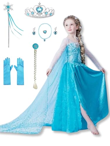 ELSA Eiskönigin Prinzessin Kostüm Kleid Mädchen Kinder mit elsa kostüm...