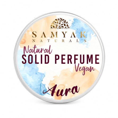 Image of Aura Vegan Solid Perfume for Men & Women, 10g | Alcohol-Free Long-Lasting Perfume Balm with Jojoba Oil & Candelilla Wax | Pocket Travel Fragrance | Unisex Gift Pack