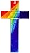Produktbild Motivationsgeschenke Kreuz aus Glas Regenbogen blau Kruzifix Fusing Glas Kreuz 20 cm Wandkreuz