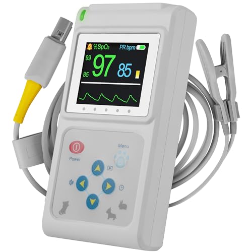 Pulox Pulsoximeter PO-600VET - Veterinär Oximeter zur Messung von SpO2 und Puls bei Tieren - für Tierarzt, Tierklinik und Heimgebrauch
