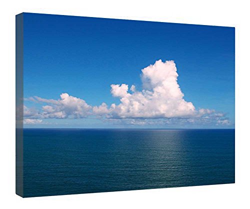 Impression sur toile océan Atlantique avec cadre en bois - Tableau mural moderne 40x50 cm