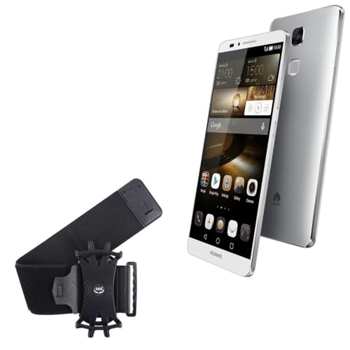 BoxWave Holster Compatible with Huawei Ascend Mate 7 - ActiveStretch Sport Armband, Adjustable Armband for Workout and Running - Jet Black