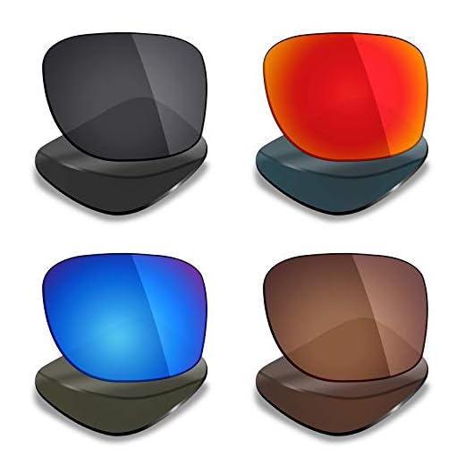 Mryok 4 pares de lentes polarizadas de substituição para óculos de sol Ray-Ban RB4147 de 56 mm – preto furtivo/vermelho fogo/azul gelo/marrom bronze