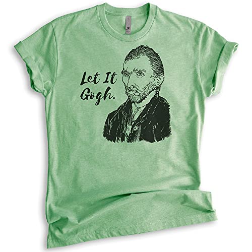 Evertree Clothing Let It Gogh Vincent Van Gogh Shirt, Unisex Women's Men's Shirt, Funny Van Gogh Tee, Funny Artist Shirt, Funny Artistic Shirt, Heather Apple Green, X-Large