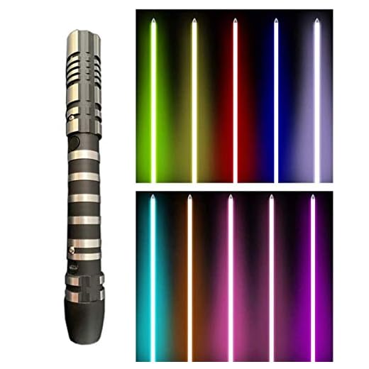 Uing Star Wars ljussabel svart serie, USB ultimat duelleringslasvärd med metallkult, 3 uppsättningar av ljudeffekter, 16 färger leksak gåva cosplay leksak