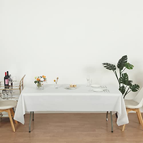 Evershine (12-Pack Heavy Duty Plastic Table Covers Tablecloth (Reusable) (Rectangle 54" X 108", White) by Evershine - Used condition - Image 4