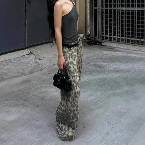 LRF Leopard Print Jeans Hip Hop Jeans High Waisted Jeans Y2k Jeans Trendy Jeans Oversized Jeans Casual Jeans Streetwear2