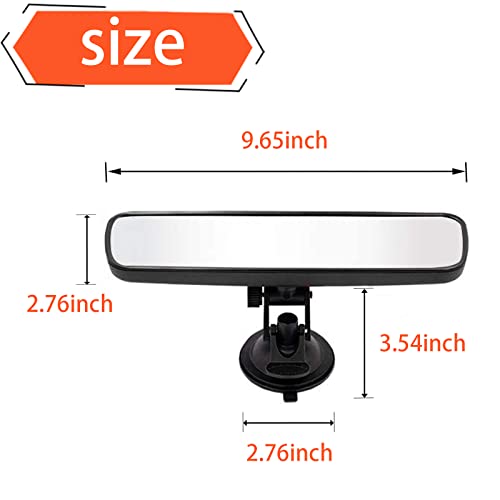 Ajxn Pack-1 Rear View Mirror, Universal Car Interior Rearview Mirror, Anti Glare Rear View Mirror With Suction Cup, Auto Inside Rearview Mirror Provides Wide Angle And Clear View (White) #TOP1