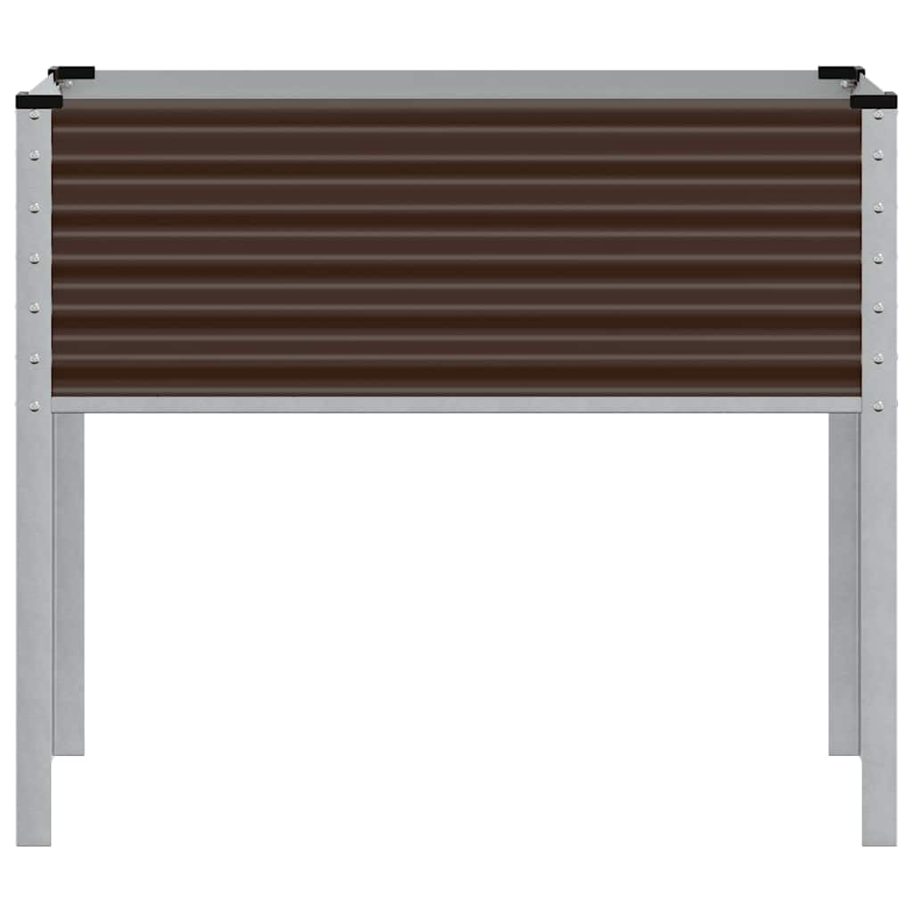 Jardinera marrón de acero 100 x 45 x 90 cm, jardinera para balcón y jardín, jardinera de gran volumen, resistente a la intemperie, ideal para patio y cultivo de hortalizas
