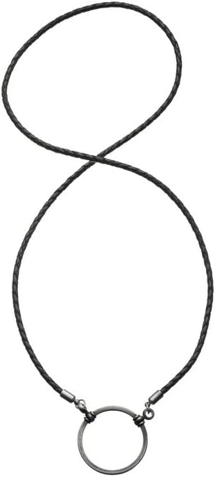 La LOOP« Black Braided Leather Eyeglass Necklace Silver Looop - Never Lose Your Glasses Again