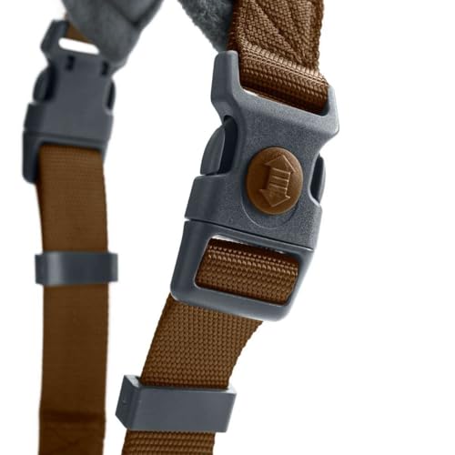 Hunter Hundegeschirr London Comfort, atmungsaktives 3D-Mesh, 2-Fach verstellbar, Sicherheitsverschluss, reißfest, leicht & pflegeleicht, Farbe: Braun, Größe: S-M/1
