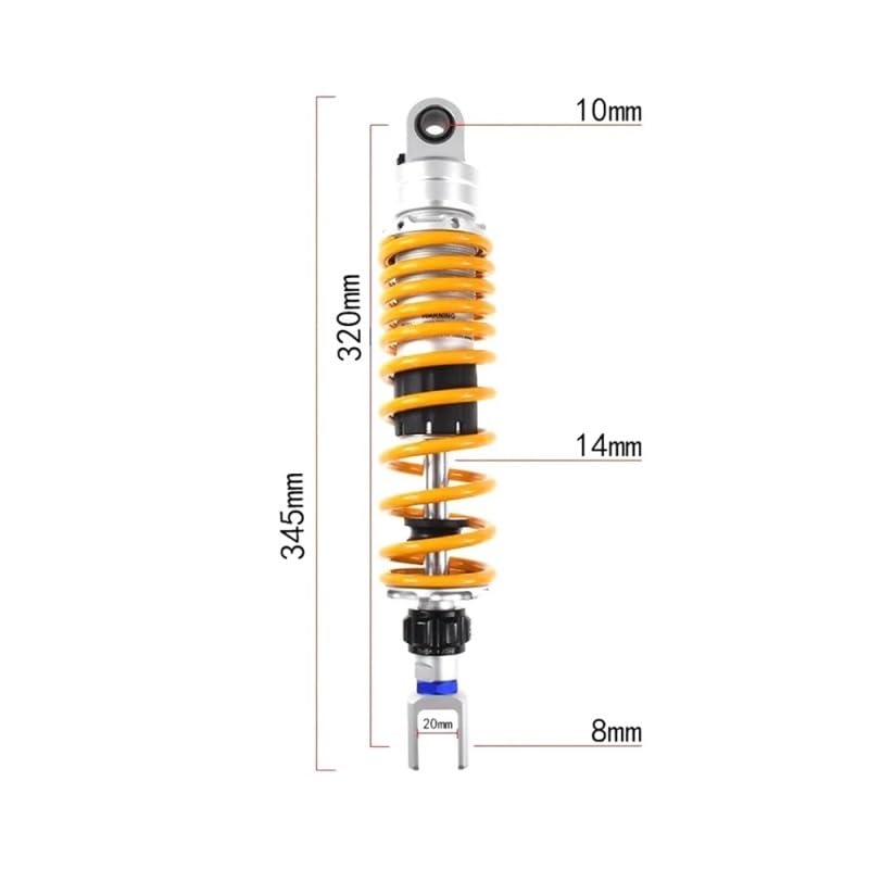 Amortisseur arrière réglable 360mm haute précision pour suspension
