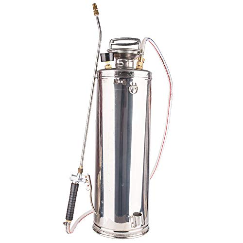 Quskto Watering Cans Stainless Steel Sprayer 8L Steel Hand-Pump Sprayer With Reinforced Hose Garden Sprayer For Home Gardening And Cleaning Great Gardening Assistant (Color, Size : Free)