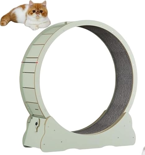 Rutexcキャットホイール 静音ランニングマシン 猫用運動トレーニングホイール 室内自走式爪とぎ 低騒音TPEローラー ロック機能付き 組立簡単 猫の健康運動おもちゃ