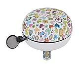 hollandrad lila pink Durchmesser: 80 mm Prophete Ding-Dong Nostalgieglocke Motiv: Flower Power Mattes Finish, Mehrfarbig, One Size