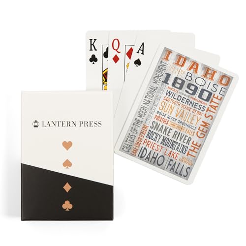 Lantern Press Idaho, Tipografía Rústica, 52 Naipes Póker