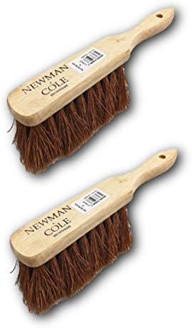 Newman and Cole Natural Wooden Hand Brushes - Choose from Hard Stiff Bristle Brush or Soft Brush with Natural or Synthetic Bristles (2 x Natural Coco Soft Hand Brush)