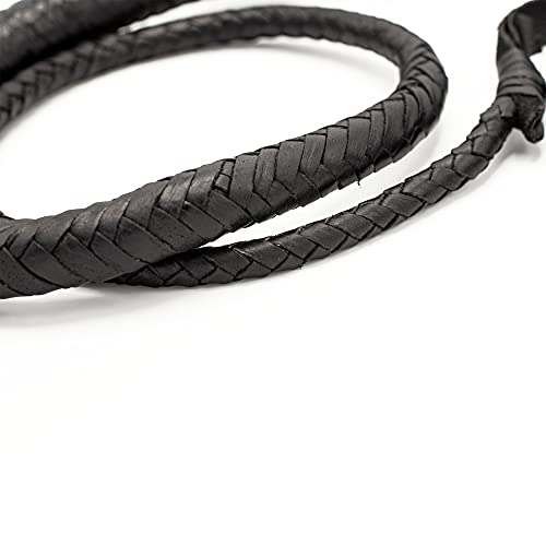 04 pieds longue tresse 08 Bull whip en cuir véritable robuste bullwhip Noir