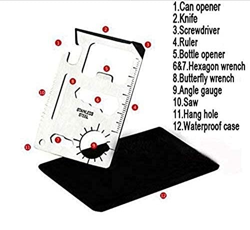 Image of Multi-Purpose 11 in 1 Credit Card Size Wallet Ninja Pocket Tool Small Silver