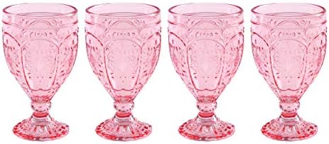 Fitz and Floyd Trestle Goblet, 4 Count (Pack of 1), Blush
