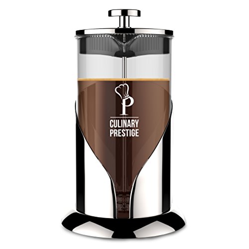 Gorgeous [8 Cup] French Press Coffee Maker & Tea Maker (34 Oz) – Best Café Press Pot with 18/8 Grade Stainless Steel & No-Shatter Borosilicate Glass – Drink the Perfect Cafetiere Cuppa Every Time!