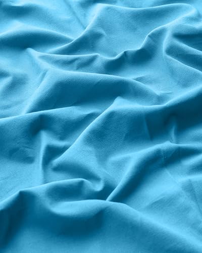 Image of THE LINEN COMPANY Solid Curtains 6.5 Feet Long, Cotton Duck Canvas Window Curtains for Bedroom, 6.5ft Set of 2, Carolina Blue