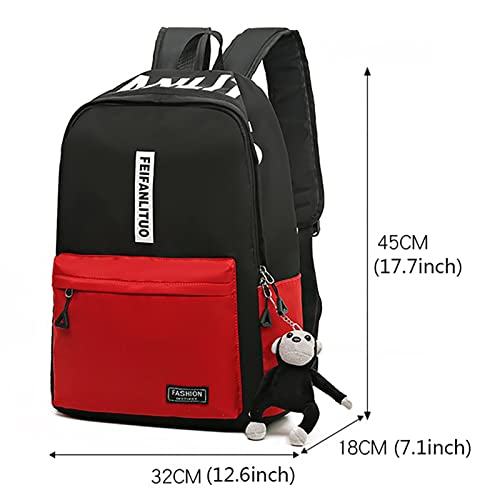 Molayys Smell Proof Backpack Leather Color Backpack Nylon Waterproof Casual Capacity Bag Large Small Hiking (#A-Red, One Size) #TOP2