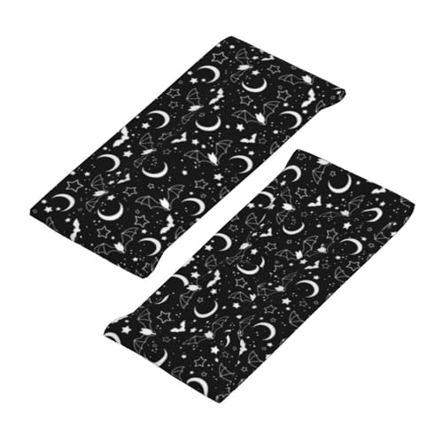 Manqinf Gothic Goth Bat Headbands Stars Moon Sweatband Fashion Summer Hair Bands For Tennis,Basketball,Running,Gym,Working Out thumb #3