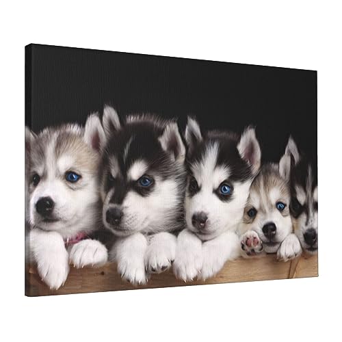 Toile murale chiots husky OUSIKA impression jet d encre premium