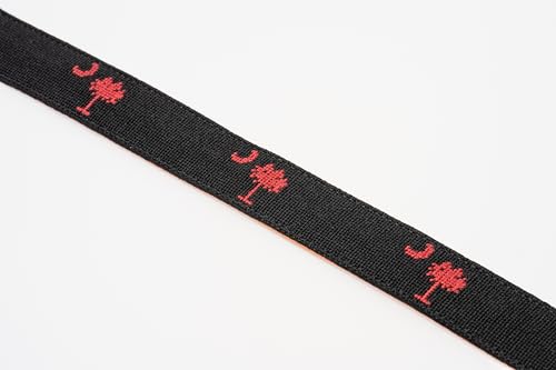Palmetto Golf & Belts, Palmetto Tree Embroidered Golf Belt, Black South Carolina backdrop with Garnet Palmetto Tree3