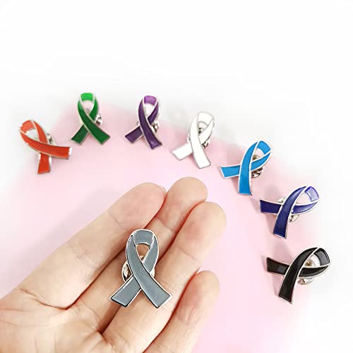 Image of Awareness Ribbon Pin Multicolor Cause Awareness Lapel Brooches