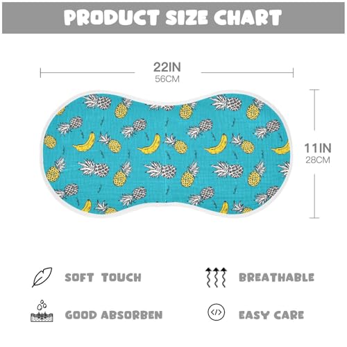 Animal Fur Fruit Pineapple Banana Cotton Baby Burp Cloth Soft and Absorbent wash rag for Unisex Set of 2, 22x11in4