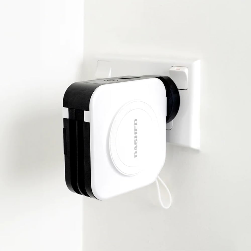Travelpod 5-in-1 Powerpack Universal Portable Travel Charger Power Bank | 10,000mAh Power Bank with Global Adapters | Magsafe Wireless Charging, Built-in Lightning & USB-C Cable | Foldable AC Plug