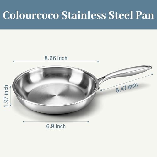 Image of Stainless Steel Cookware Set - 3-Ply 8.66-Inch Heavy Duty Cooking Set with Detachable Handle, Induction Compatible for Gas and Ceramic Cooktops, Dishwasher and Oven Safe