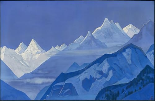 Pintura mural en lienzo vintage de Nicholas Roerich, decoración de 60x90cm
