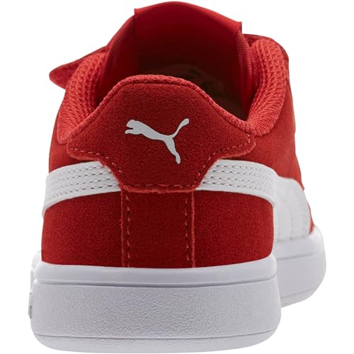 Image of PUMA Girls' Smash V2 Hook and Loop Sneaker, Elderberry-Indigo-Silver-White, 2 M US Little Kid