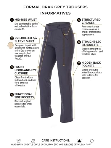 Image of modny Formal Trousers for Women Premium Polycotton, Regular Fit, Straight Pant for Girls | Ideal for Office, College & Professional Wear