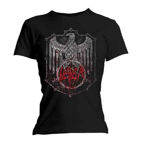 Ladies Slayer Bloody Shield Official Tee T-Shirt Womens Girls (Large) Black