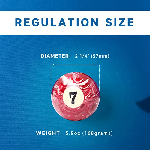 Gse 2 1/4-Inch Professional Regulation Size Billiards Pool Balls Set, Standard Set Of 16 Marble Swirl Style Pool Balls For Billiard Table, Pool Table Accessories #TOP1
