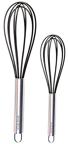 Wired Whisk Silicone Whisk Set of 2 - Stainless Steel & Silicone Kitchen