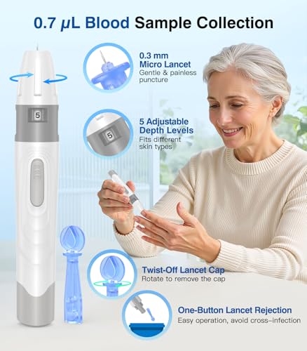 Medilax Blood Glucose Monitor Kit, Blood Sugar Testing Kit with 100 Test Strips, 100 Lancets, Glucometer and Lancing Device, 500 Memories & No Coding & Large Display Glucose Monitor for Home Use