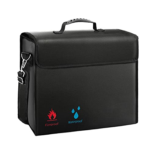 Fireproof Waterproof Document Organizer Bag,Safe Storage Bag Box with Zipper, Portable Travel Home Organizer Bag for Important Document Files,Gifts for Him,Black Fireproof Waterproof Document Organizer Bag,Safe Storage Bag Box with Zipper, Portable Travel Home Organizer Bag for Important Document Files,Gifts for Him,Black