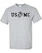 Marine Corps Bull Dog Front and Back Premium Men's T-Shirt (X-Large, Sports Grey)