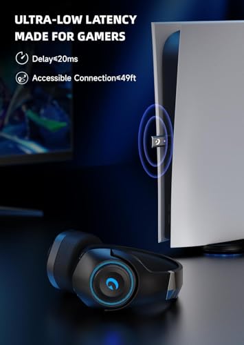 image for KAPEYDESI Wireless Gaming Headset, 2.4GHz Gaming Headphones Wireless f